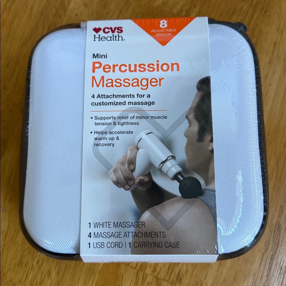 🎁 NEW Sealed Travel Mini Percussion Massager Attachments Wireless USB  Case Gift